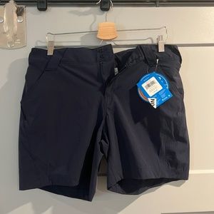 Columbia PFG Omnishade UPF Coral Point III Shorts Navy Blue Size 12 7" Inseam